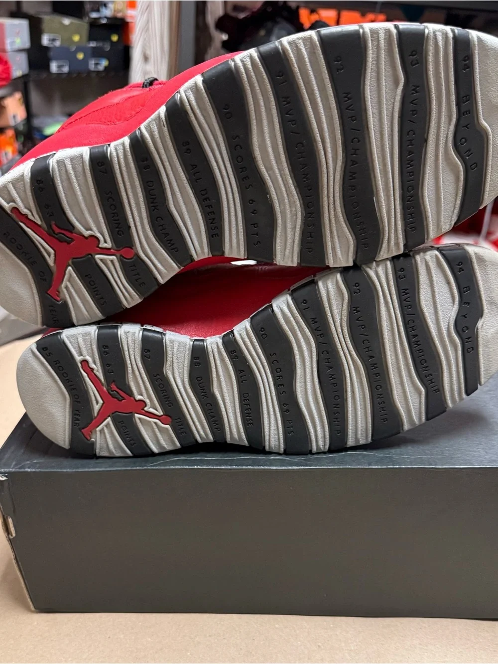 Nike Air Jordan 10 Retro Bull Over Broadway Red Men's 11.5 Basketball Shoes!
